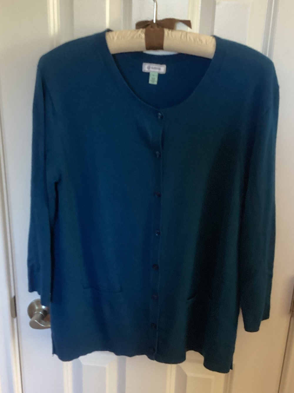 Susina Teal Button-Front Women's Cardigan